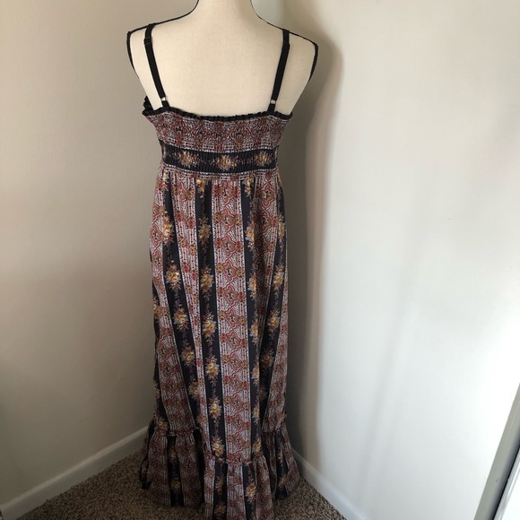 Lucky Brand Smocked Bohemian Maxi Dress - Picture 2 of 10